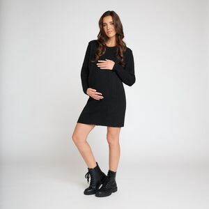 Vestido de manga larga de punto liso para mujer 