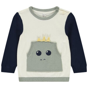 Jersey de punto divertido efecto color block para bebé niño 