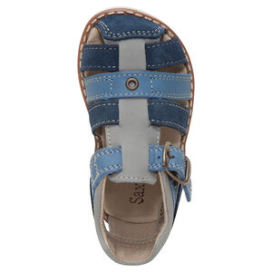 Sandalias de cuero con tiras que contrastan 