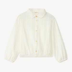 Camisa de manga larga de tela lisa para niña 