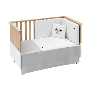 Juego colcha y protector para cuna 70 Sky gris 