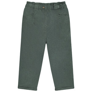 Pantalón de terciopelo acanalado con lazo para bebé niña 