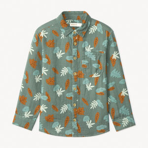 Camisa de manga larga con estampado de hojas para niño 