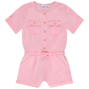 Pantalón corto en sarga lisa para niña 