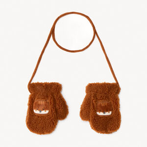 Manoplas de sherpa con forro micropolar bordado para bebé 