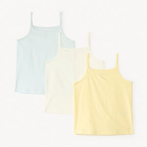 Pack de 3 camisetas sin mangas unicolor para niña 