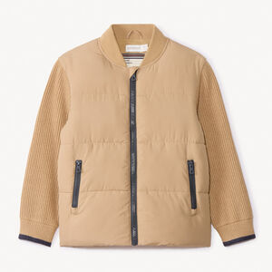 Plumífero bicolor liso para niño 