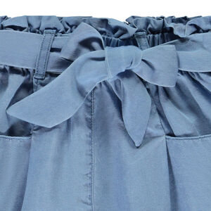 Short de tiro alto en Twill con cinturón para atar para niña 