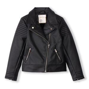 Cazadora perfecto acolchada de polipiel con forro de sherpa para niña 