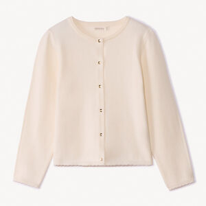 Chaleco de punto liso con acabado festoneado para niña 