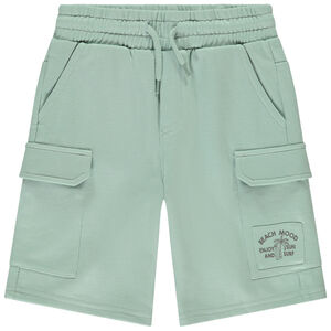 Bermuda de felpa lisa con bolsillos estilo cargo para niño 