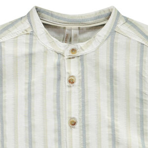 Camisa de manga corta y cuello mao a rayas para bebé niño 