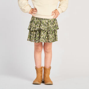 Falda con vuelo estampado floral para niña 