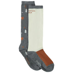 Pack de 2 pares de calcetines altos con estampado para niño 