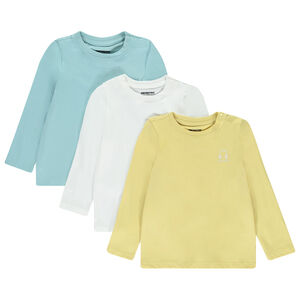 Pack de 3 camisetas de manga larga con estampado de casco para bebé niño 