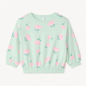 Sudadera de felpa oversize con estampado para niña. 