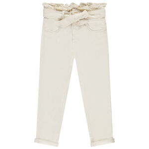 Vaqueros paperbag uni con cinturón para atar para niña 