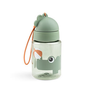 Botella con pajita 280 ml Playground verde 