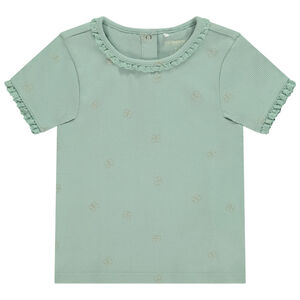 T-shirt manches courtes côtelé imprimé papillons pour bébé fille 