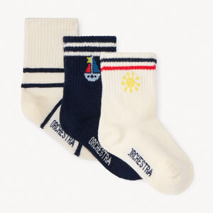 Lote de 3 pares de calcetines con motivos marinos para bebé niño 
