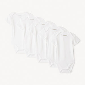 Pack de 5 bodies de manga corta lisos para bebé 