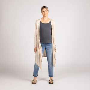 Chaleco largo de manga murciélago para mujer 