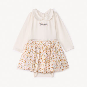 Ropita body efecto 2 en 1 con estampado de leopardo para niña. 