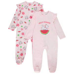 Lote de 2 peleles en jersey print Marie Disney para bebé niña 