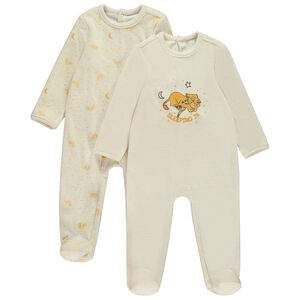 Pack de 2 peleles de terciopelo El Rey León Disney para bebé con aperturas adaptadas a la edad. 