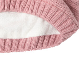 Gorro de punto con pompones de pelaje sintético 