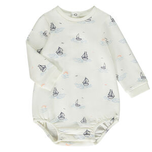 Body sudadera de manga larga con estampado de veleros para bebé niño 