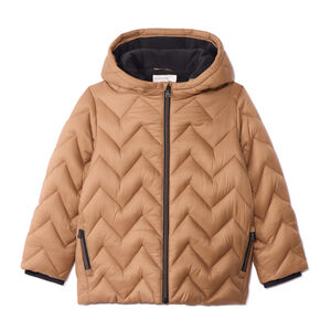 Anorak acolchado forrado liso con efecto cruzado para niño 