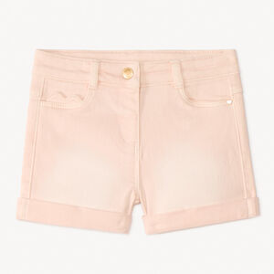 Short uni efecto denim con bolsillo corazón para bebé niña 