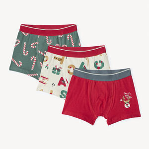 Lote de 3 boxers de Navidad para niño 