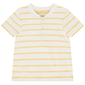 Polo de manga corta rayas con cuello teddy para bebé niño 