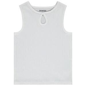 Camiseta sin mangas canalé con abertura para niña 