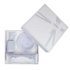 Coffret cadeau repas + bavoir - Bleu cocon 