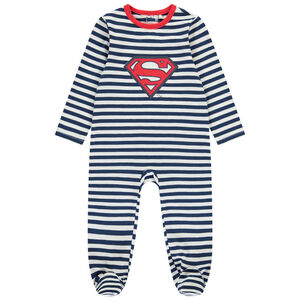 Pelele rayado Superman Warner para bebé niño con diferentes aperturas según la edad Main Pelele rayado Superman Warner para bebé niño con diferentes aperturas según la edad