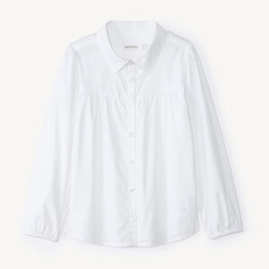 Camisa de manga larga en popelina lisa para niña 