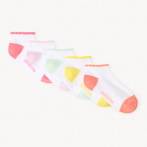 Pack de 5 pares de calcetines cortos multicolores para niña 