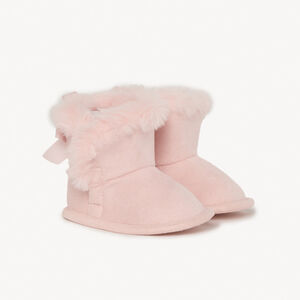 Botines suaves con piel sintética y lazo para bebé niña 