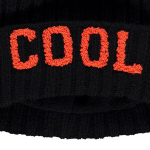 Gorro de punto acanalado y bordado Cool en bucles 3D para niño 