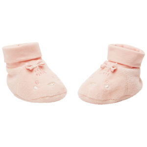 Patucos de terciopelo con lazo para bebé niña 