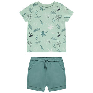 Conjunto 2 piezas estampado palmeras para bebé niño 