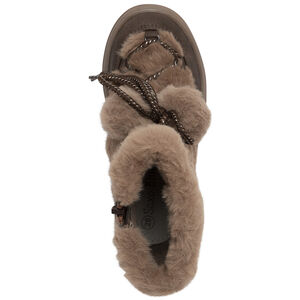 Botines de efecto piel con forro de peluche y pompones para niña 