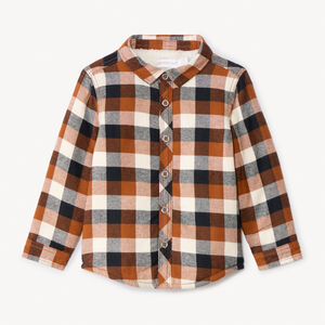 Sobrecamisa de franela con estampado de cuadros para bebé niño 