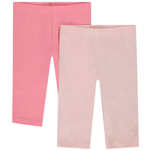 Lote de 2 calzoncillos largos lisos con estampado dorado para bebé niña 