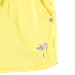 Short de punto con estampado de flamenco para niña 