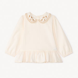 Túnica de cuello Peter Pan bordado para bebé niña 