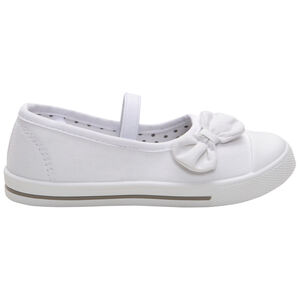 Zapatos de lona con lazo y tirante elástico para bebé 